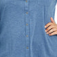 Karen Scott Women's Button Front Collared Top Blue Size 1X