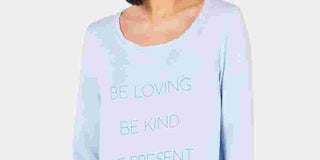 Ideology Women's Graphic Long Sleeve Pullover Navy Size Medium