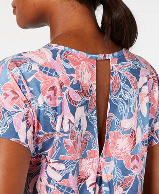 Ideology Women's Wall Flower Printed Keyhole-Back Top Pink Size X-Small