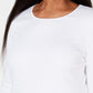 Karen Scott Women's Satin-Trim Scoop-Neck Top White Size Large