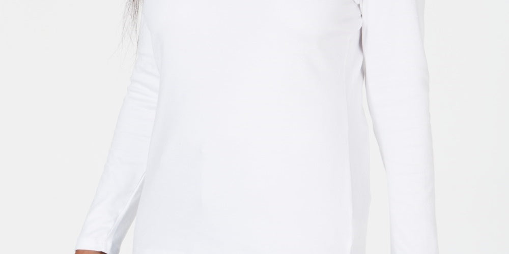 Karen Scott Women's Satin-Trim Scoop-Neck Top White Size Large