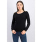 Karen Scott Women's Button Shoulder Sweater Black Size Small