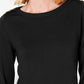 Karen Scott Women's Button Shoulder Sweater Black Size XX-Large