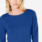 Karen Scott Women's Button Shoulder Sweater Navy Size X-Large