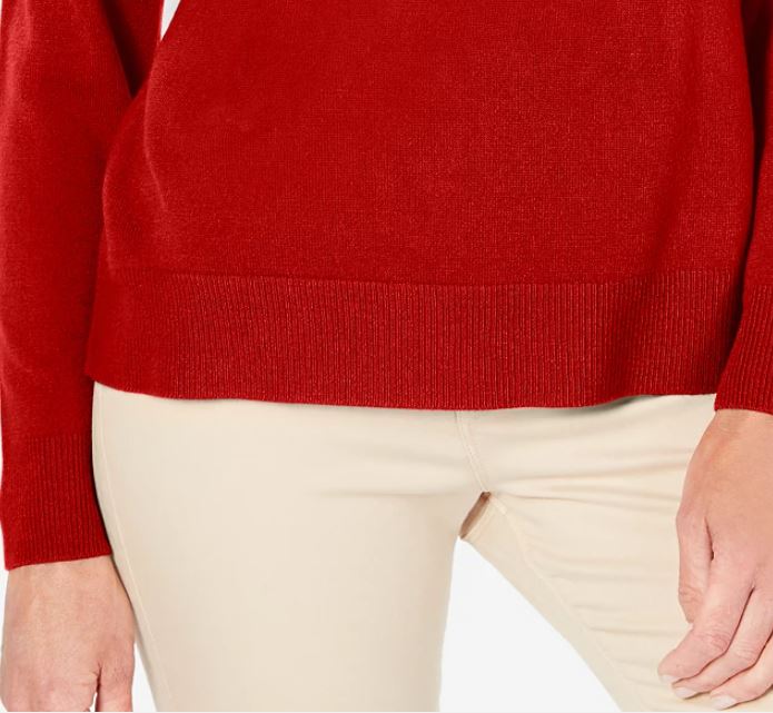 Karen Scott Women's Button Shoulder Sweater Red Size X-Small