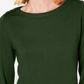 Karen Scott Women's Button Shoulder Sweater Green Size Petite Medium