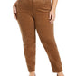 Charter Club Women's Lexington Tummy Control Corduroy Jeans Brown Size 22W