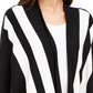 Alfani Women's Striped Open Front Cardigan Black Size Petite Small/Medium