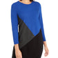 Alfani Women's Asymmetrical Colorblocked Sweater Blue Size X-Large