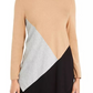 Alfani Women's Asymmetrical Colorblocked Sweater Brown Size Large