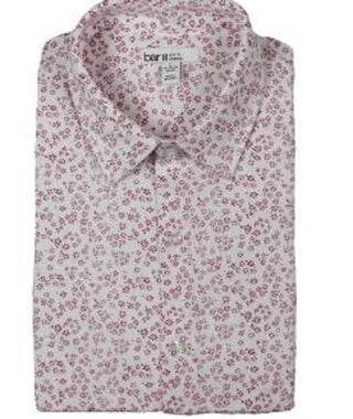 Bar III Men's Knit Printed Button-Down Shirt Natural Size Regular
