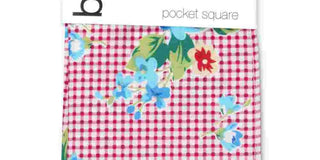 Bar III Men's Gingham Floral Pocket Square Pink Size Regular