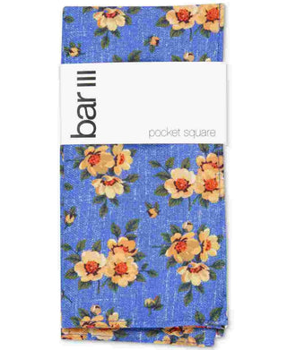 Bar III Men's Landell Floral Pocket Square  Yellow Size Regular