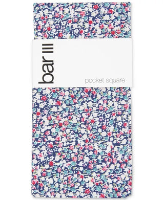 Bar III Men's Stella Floral Pocket Square Navy Size Regular