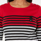 Karen Scott Women's Striped Colorblocked Top Red Size Petite Small