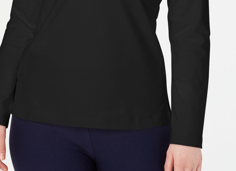 Karen Scott Women's Sport Lace Up Sweatshirt Black Size X-Small