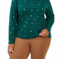 Karen Scott Women's Plus Size Tree Printed Mock-Neck Top Bright Green Size 0X