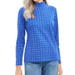 Karen Scott Women's Petite Snowflake Dot Printed Mock-Neck Top Blue Size Petite Large