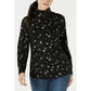 Karen Scott Women's Snowy Glory Mock Neck Top Black Size Medium