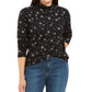 Karen Scott Women's Snowy Glory Mock Neck Top Black Size Petite Small-Medium