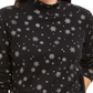 Karen Scott Women's Snowy Glory Mock Neck Top Black Size Petite Small-Medium