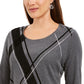Karen Scott Women's Angled Stripe Top Charcoal Size X-Small