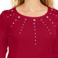 Karen Scott Women's Cotton Grommet Hardware Top Red Size Petite Small