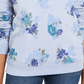 Karen Scott Women's Floral Print Sweatshirt Blue Size X-Small
