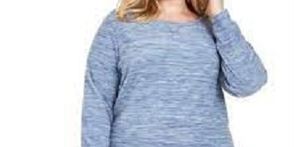 Karen Scott Women's Marled Sweatshirt Navy Size Petite Medium