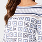 Charter Club Women's New Orleans Boat Cotton Printed Top White Size Small