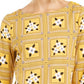 Charter Club Women's Tile Print Top Gold Size Small