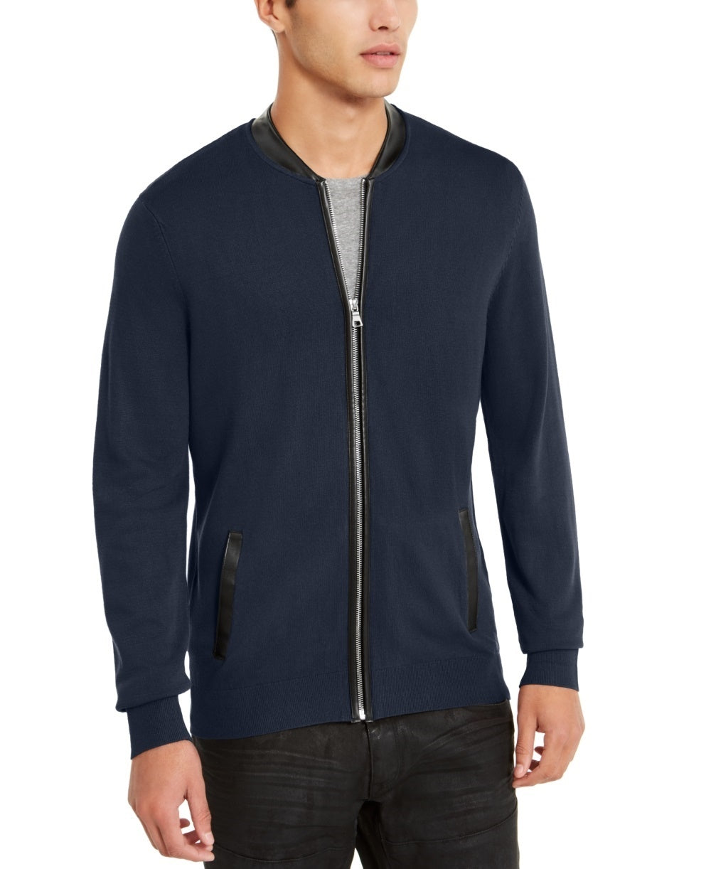 INC International Concepts Men's Zip-Front Cardigan Dark Blue Size Large