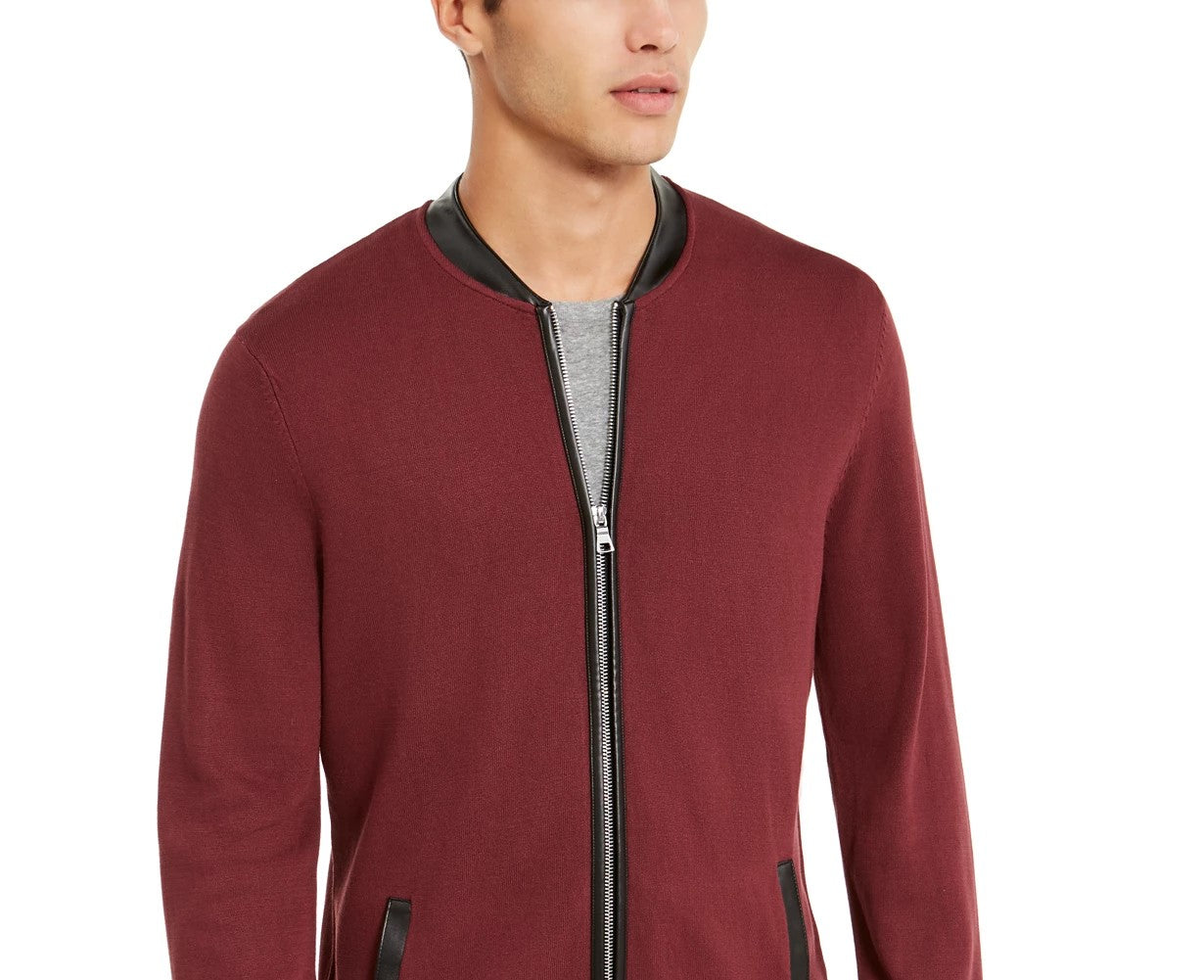 INC International Concepts Men's Zip-Front Cardigan Red Size X-Small