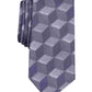 Alfani Men's Alden Silk Blend Geometric Neck Tie Gray Size Regular