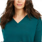 Style & Co Women's V Neck Tunic Sweater Green Size X-Large
