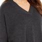 Style & Co Women's V-Neck Tunic Sweater Dark Gray Size Medium
