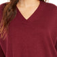 Style & Co Women's V Neck Tunic Sweater Red Size Medium