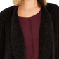Style & Co Women's Chenille Shawl Collar Cardigan  Black Size Petite Medium