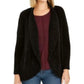 Style & Co Women's Chenille Shawl Collar Cardigan Black Size Petite X-Small