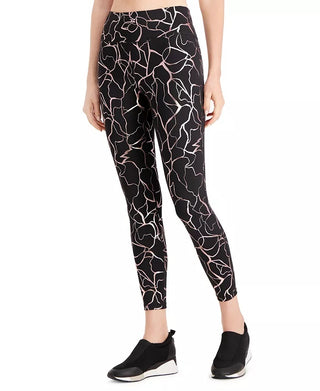 Ideology Women's Printed Luster Leggings Black Size X-Small