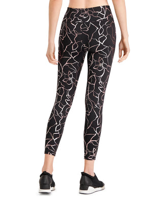 Ideology Women's Printed Luster Leggings Black Size X-Small