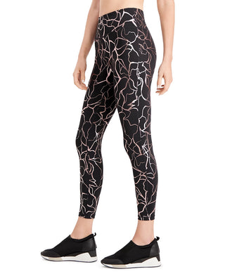 Ideology Women's Printed Luster Leggings Black Size X-Small