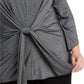 Alfani Women's Plus Size Metallic Tie-Front Top  Dark Gray Size 1X