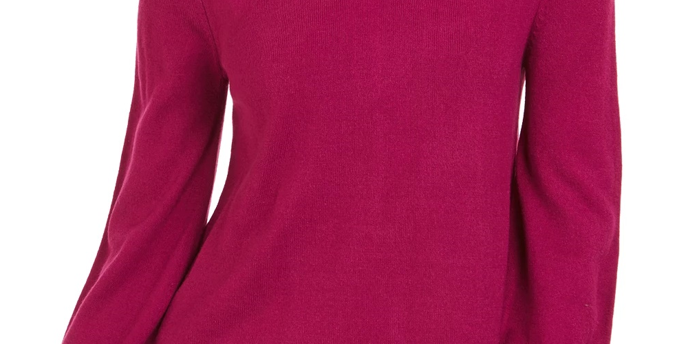 Style & Co Women's Mock Neck Keyhole Sweater Red Size X-Large