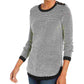 Charter Club Women's Textured Knit Sweater Black Size Petite Small