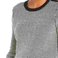 Charter Club Women's Textured Knit Sweater Black Size Petite Small