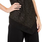 Alfani Women's Metallic Pointed-Hem Top Black Size X-Large
