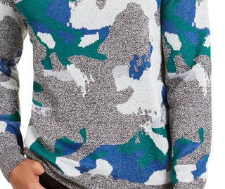 Alfani Men's Abstract Jacquard Crewneck Sweater Green Size Medium