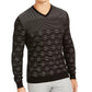 Alfani Men's Classic-Fit Metallic Check V-Neck Sweater Black Size X-Large