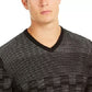 Alfani Men's Classic-Fit Metallic Check V-Neck Sweater Black Size X-Large